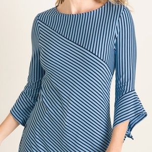 Chico’s Spit-striped Top SZ 1